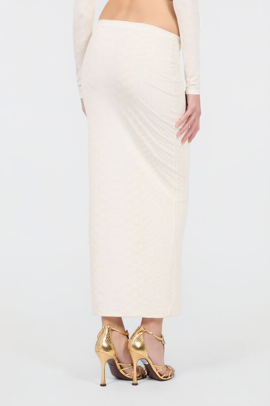 RC Serpentine Print Skirt BIANCO 110602 XQT304-NLS36