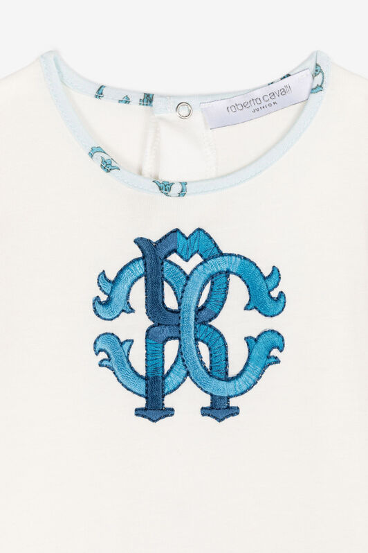 JU RC Monogram-Embroidery Babygrow Set Light blue RJT813-JD001