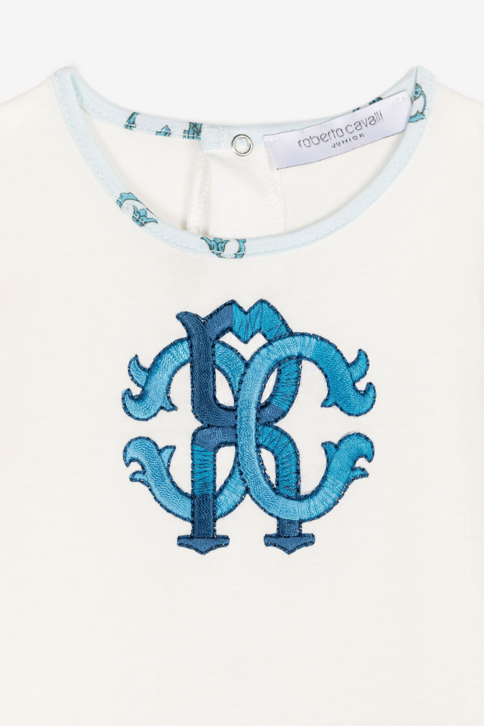 JU RC Monogram-Embroidery Babygrow Set Light blue RJT813-JD001