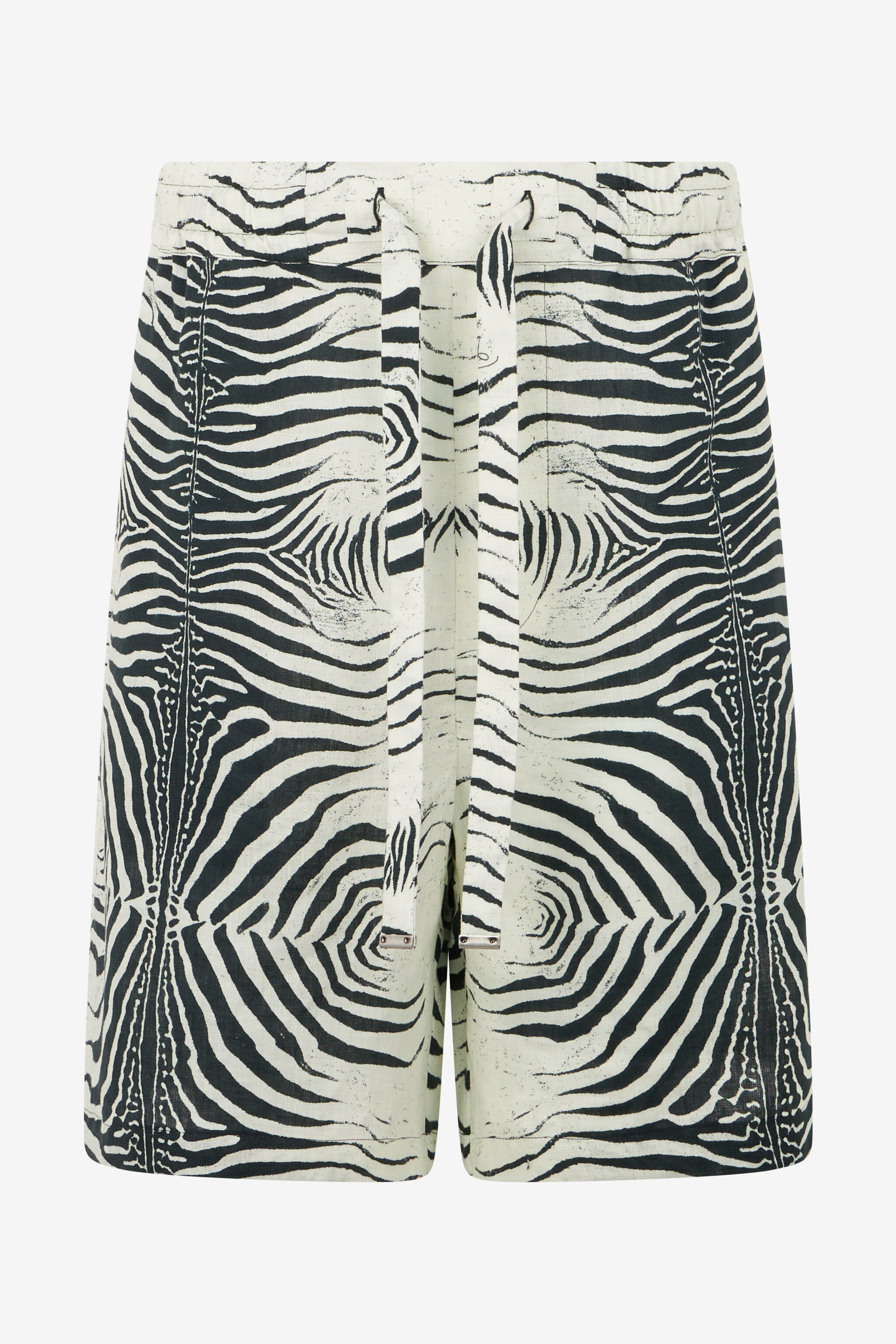 RC Bermudas De Lino Con Estampado Mini Zebra Negro/Blanco URT271-3HN49