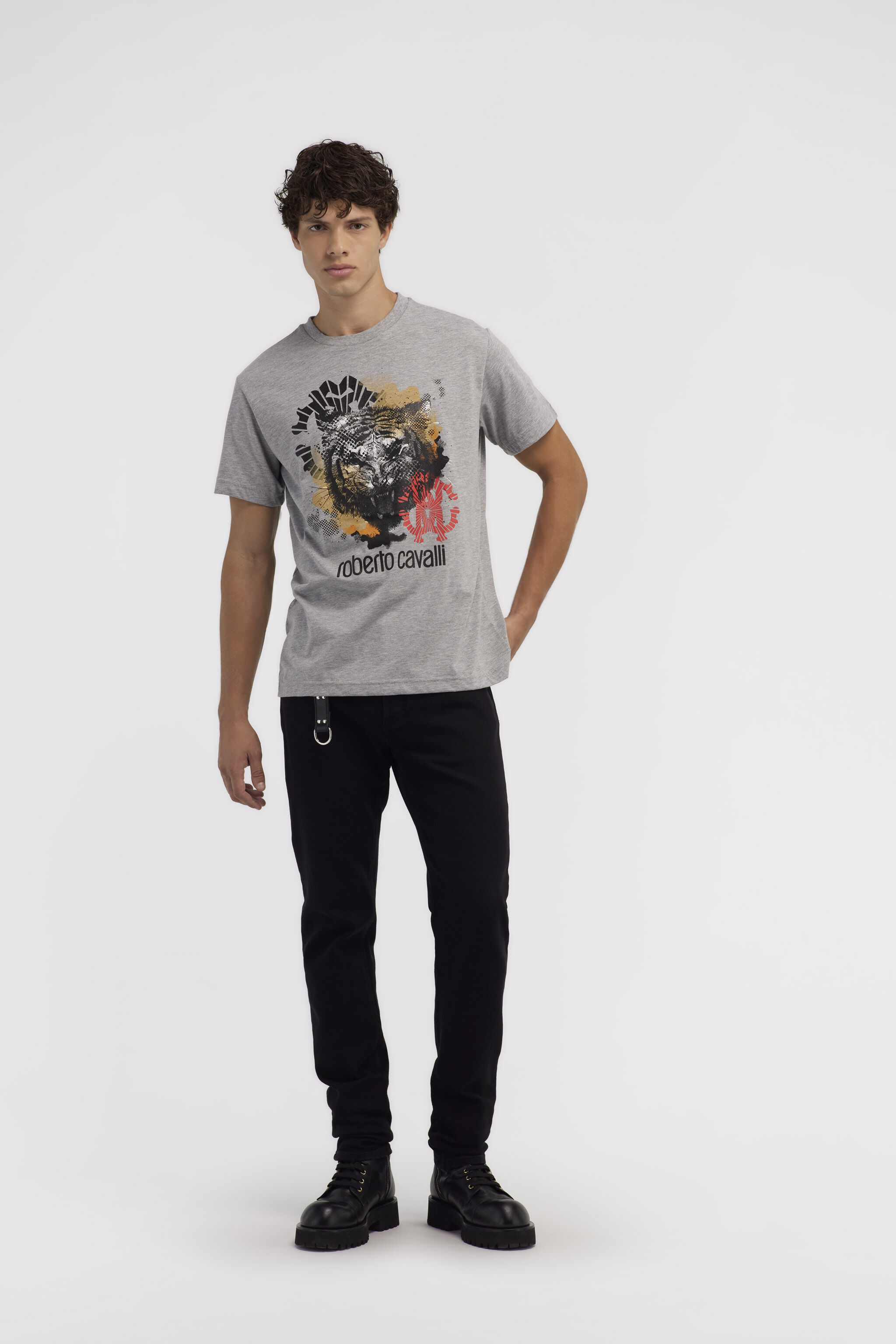 RC T-shirt with Jaguar logo and print Gray NOT60A-JD016
