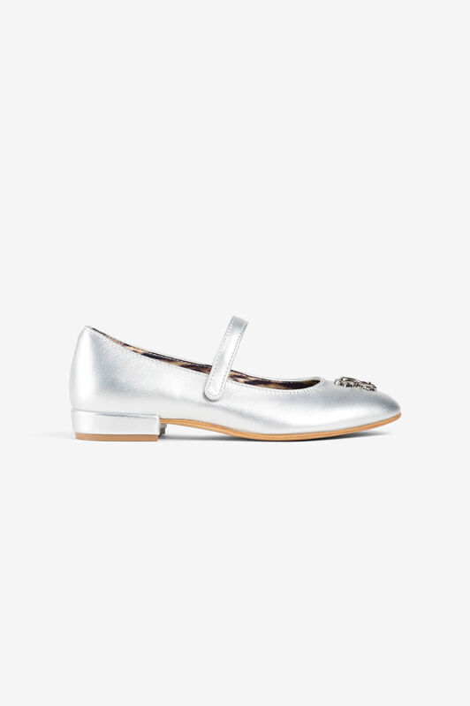 JU Ballerine con placca logo ARGENTO PJS047-PM243