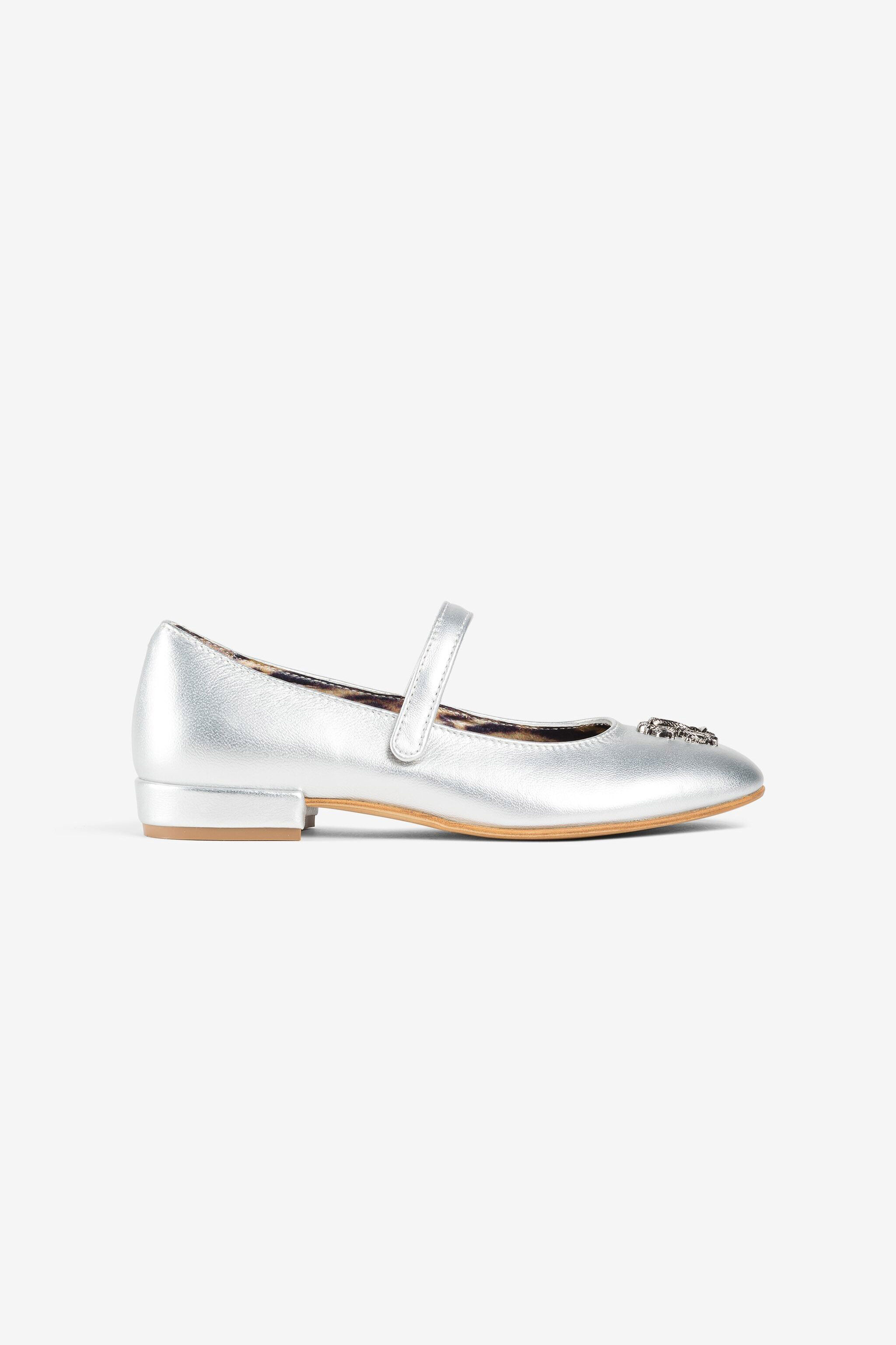 JU Ballerine con placca logo ARGENTO PJS047-PM243