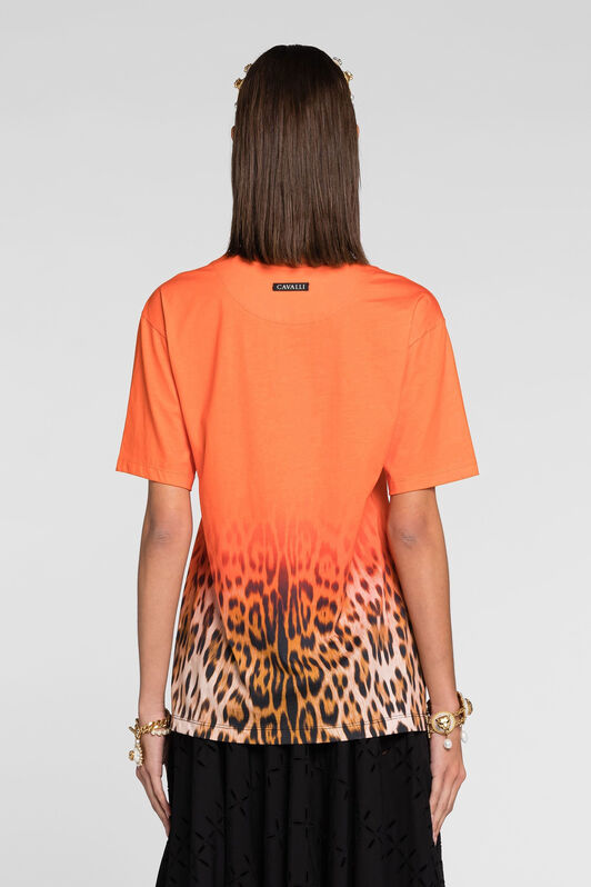 RC Leopard-print ombré T-Shirt RC Leopard-print ombré T-Shirt Orange QKT61C-3PF53