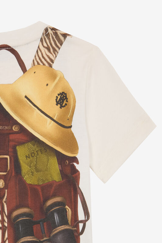 JU T-Shirt Con Stampa Fronte E Retro Bianco UJT616-JD001