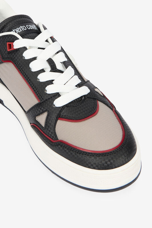 RC White and Black Sneakers with Mirror Snake Monogram Black/White URS057-ABC01