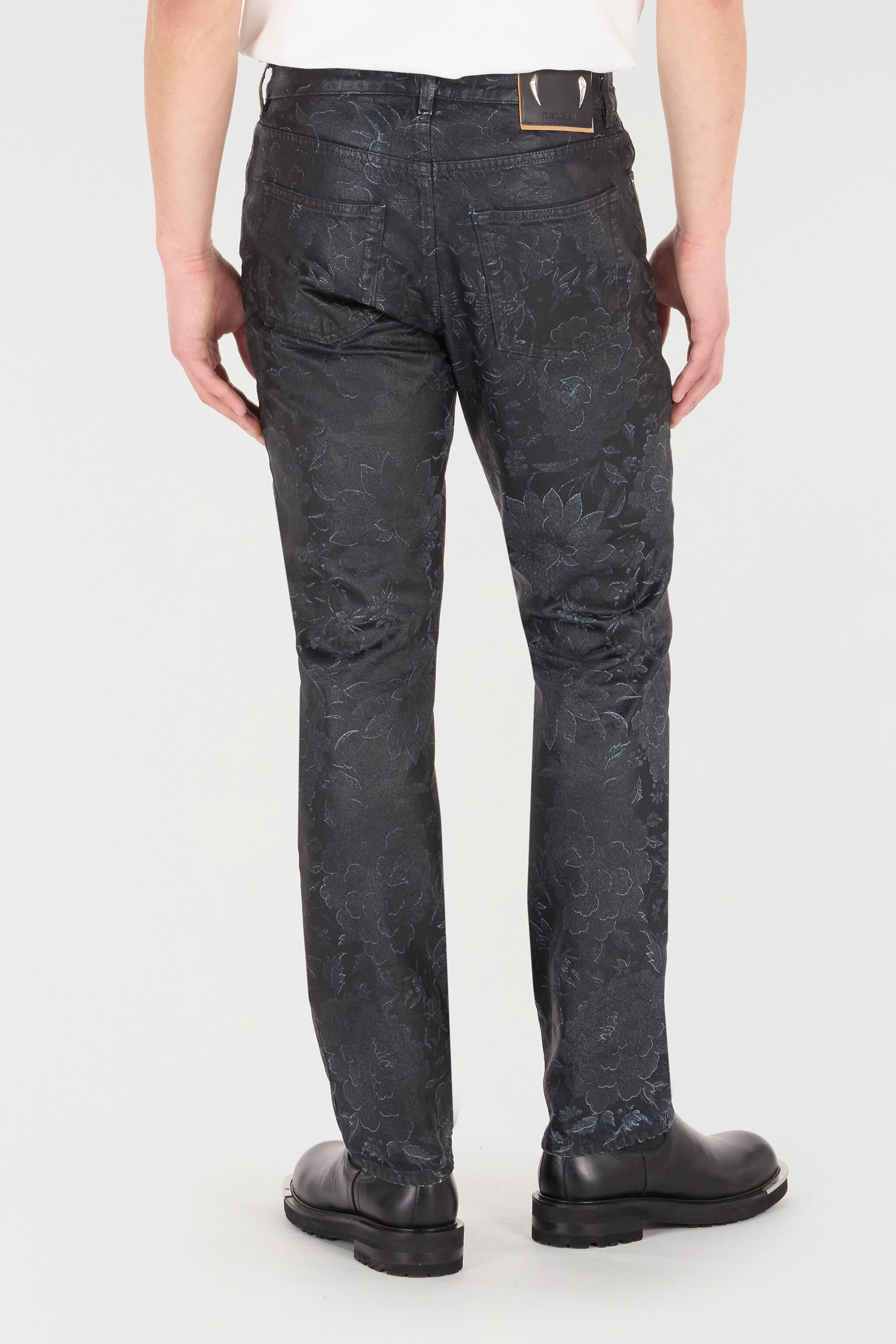 RC Jeans Con Motivo Floreale E Scoloriture Nero VNJ201-VT035