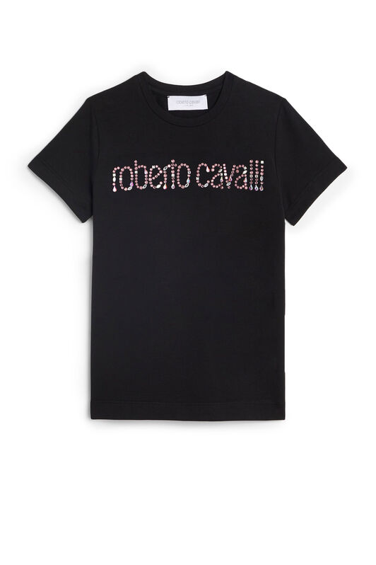 JU T-Shirt mit Strass-Logo JU T-Shirt mit Strass-Logo BLACK JJT611-JV025