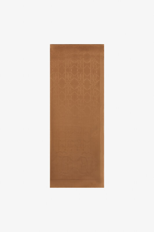 RC Jacquard Scarf with Mirror Snake Monogram and Logo Light Brown TALR47-IR064