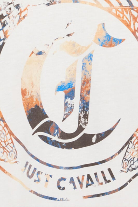 JC T-Shirt in Weiß mit Monogramm JC und Logo WHITE VFT032-VF076