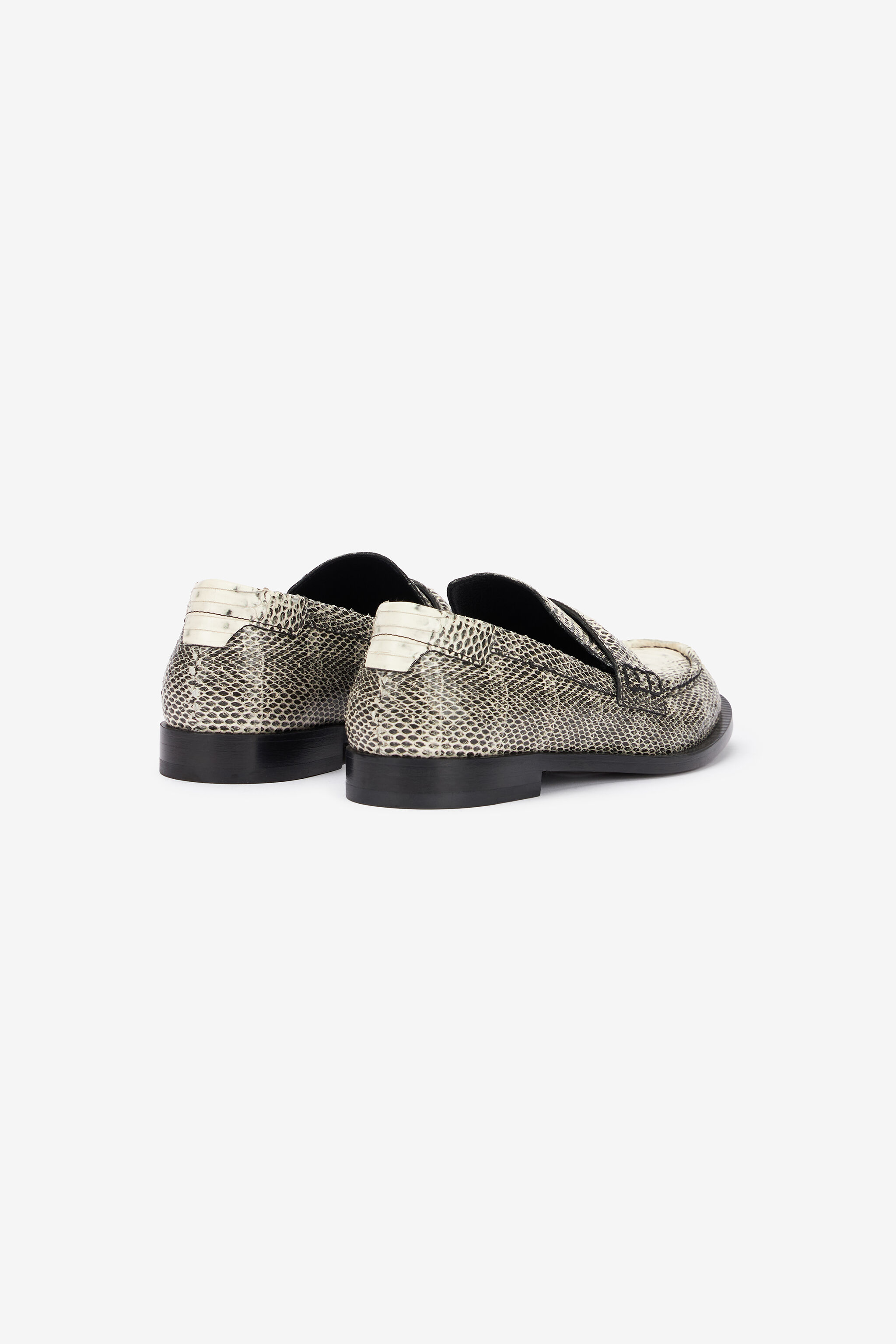 RC Printed Leather Loafers Black/White UKS038-PZ587