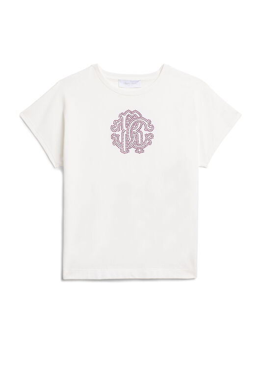 JU Crystal RC logo T-shirt MILKY WHITE IJT613-JV025