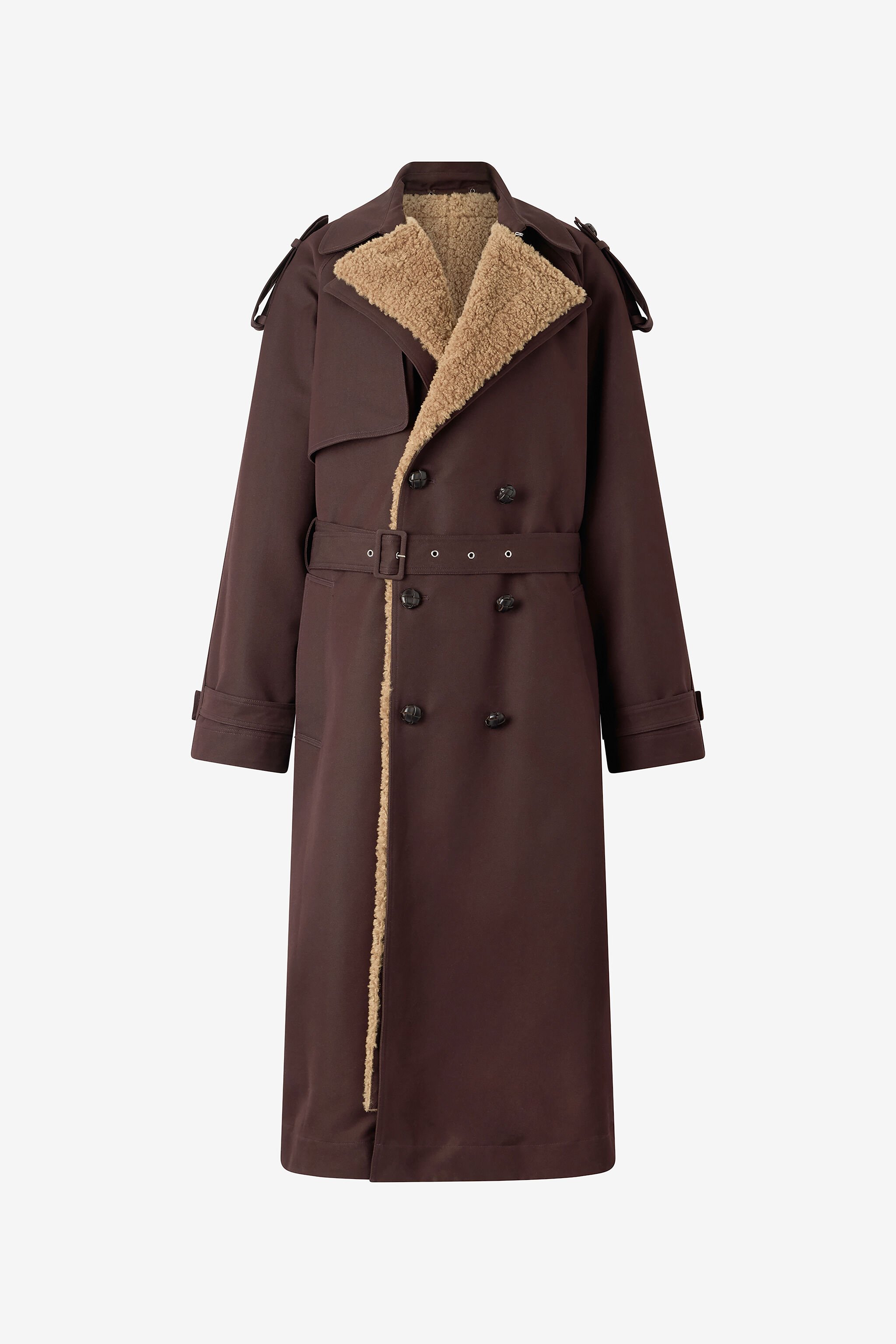 RC Long Trench Coat in Cotton Brown VRT531-FN071