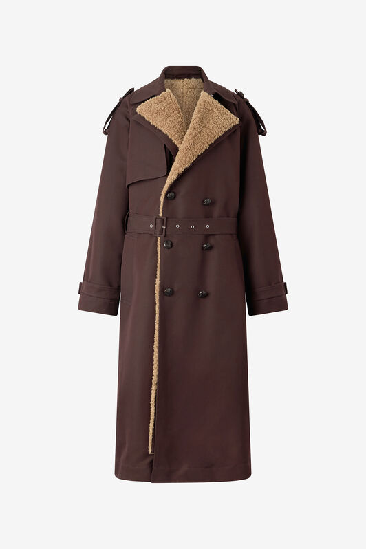 RC Long Trench Coat in Cotton RC Long Trench Coat in Cotton Brown VRT531-FN071
