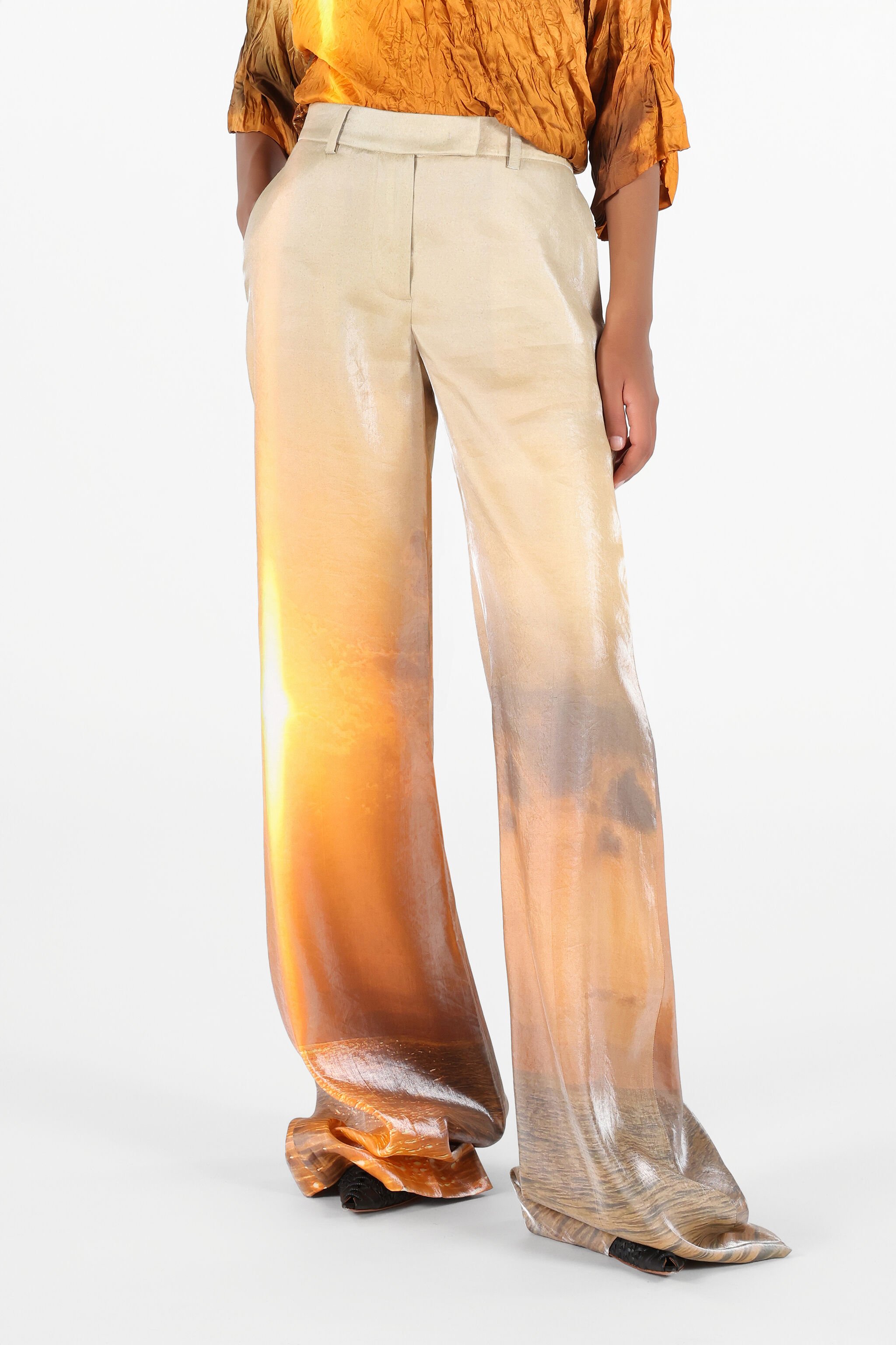 RC Pantalone Palazzo Stampa Sunset Arancione UWT201-OQN97