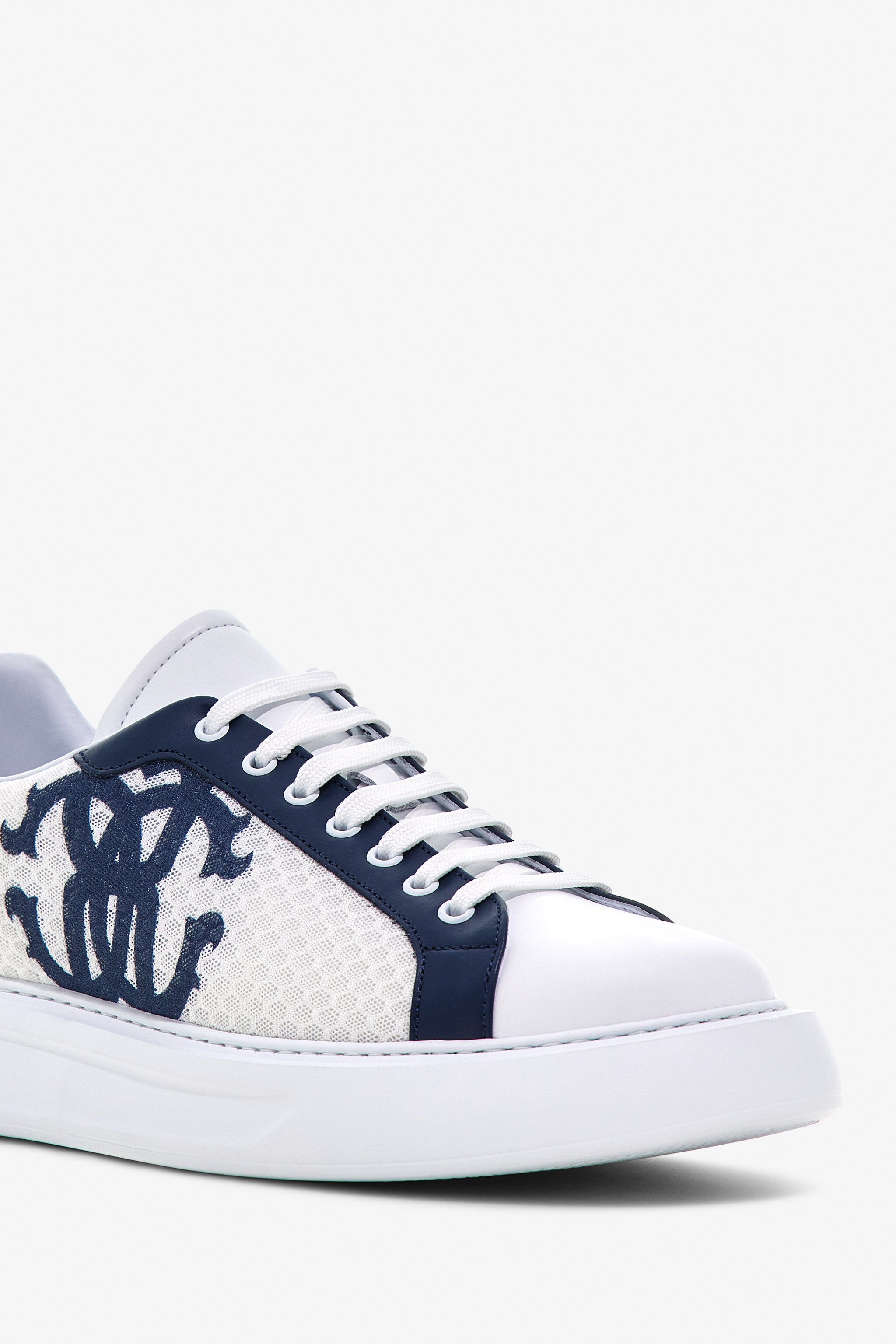 RC Leder-Sneakers mit Logo WHITE/NAVY OOS00B-PZA08