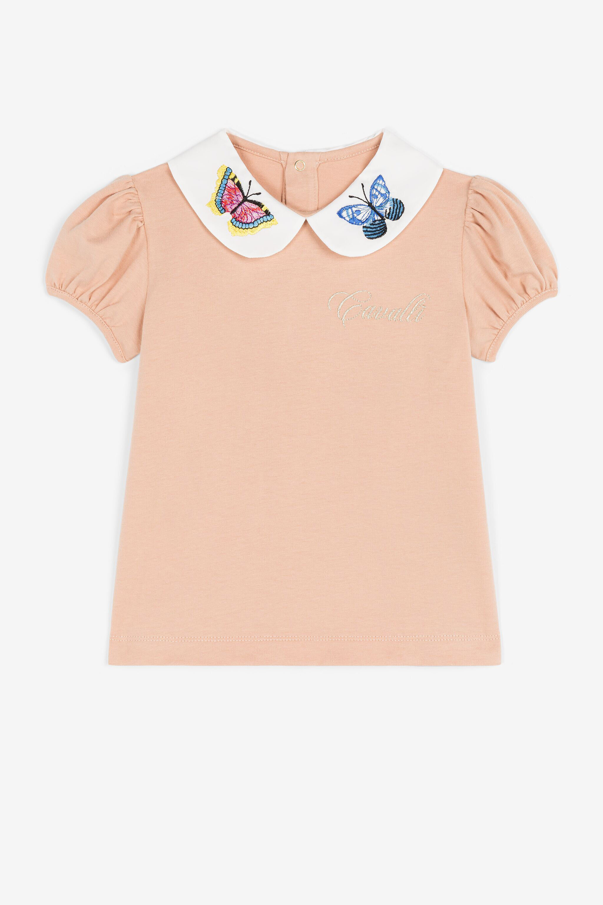 JU Top con ricamo farfalle Rosa PJT681-JV025