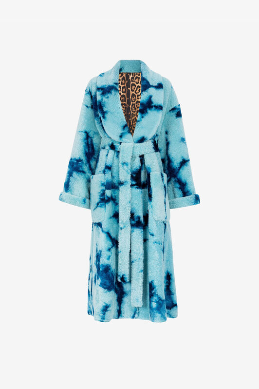 RC Tie-Dye Belted Coat TURCHESE RKF501-ZC001