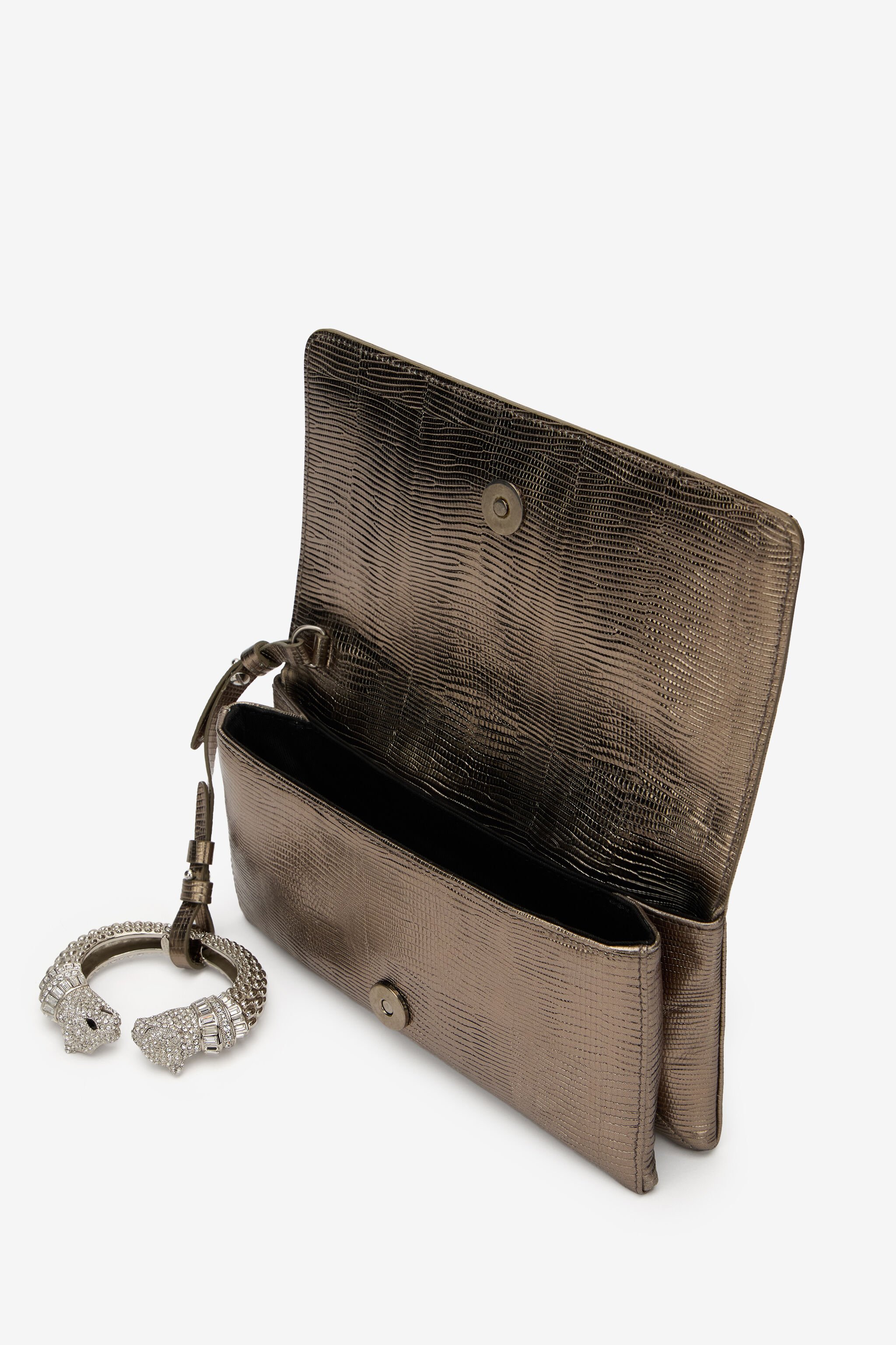 RC Roar Pochette Bag Bronze Leather SILVER RKB012-PZS14