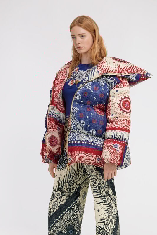 RC Bandana Print Puffer Jacket Blue TKT800-SRN05