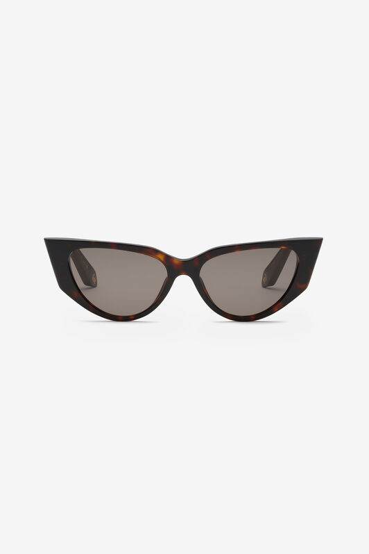 RC Sonnenbrille in Cat-Eye-Form mit Bügeln im Skaleneffekt RC Sonnenbrille in Cat-Eye-Form mit Bügeln im Skaleneffekt SHINY BROWN/YELLOW H UALD12-ID207