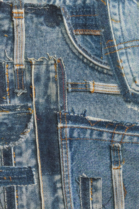 RC Patchwork-Jeansjacke der Capsule Collection Blau UMJ416-VT001