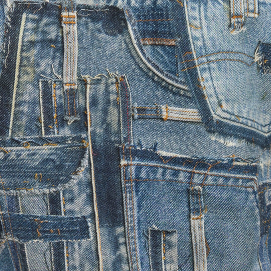 RC Patchwork-Jeansjacke der Capsule Collection Blau UMJ416-VT001