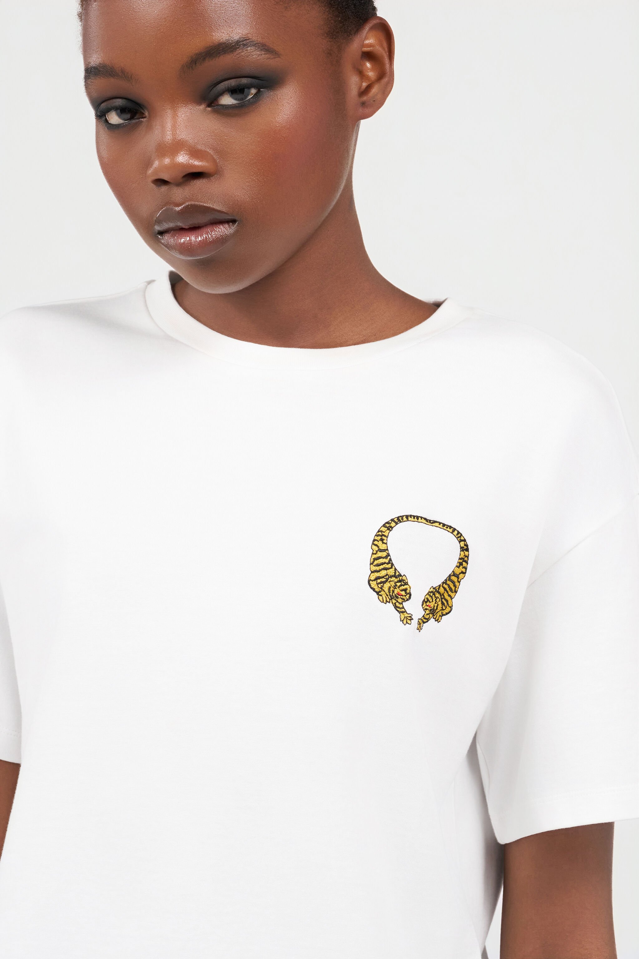 RC T-shirt in Cotone con Tigri RC T-shirt in Cotone con Tigri WHITE WQT62B-JD028