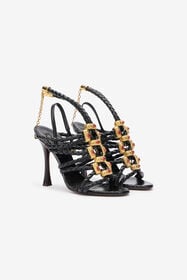 ${brand} Black Braided Jewelled Cage Sandal ${colorDescription} ${masterID}