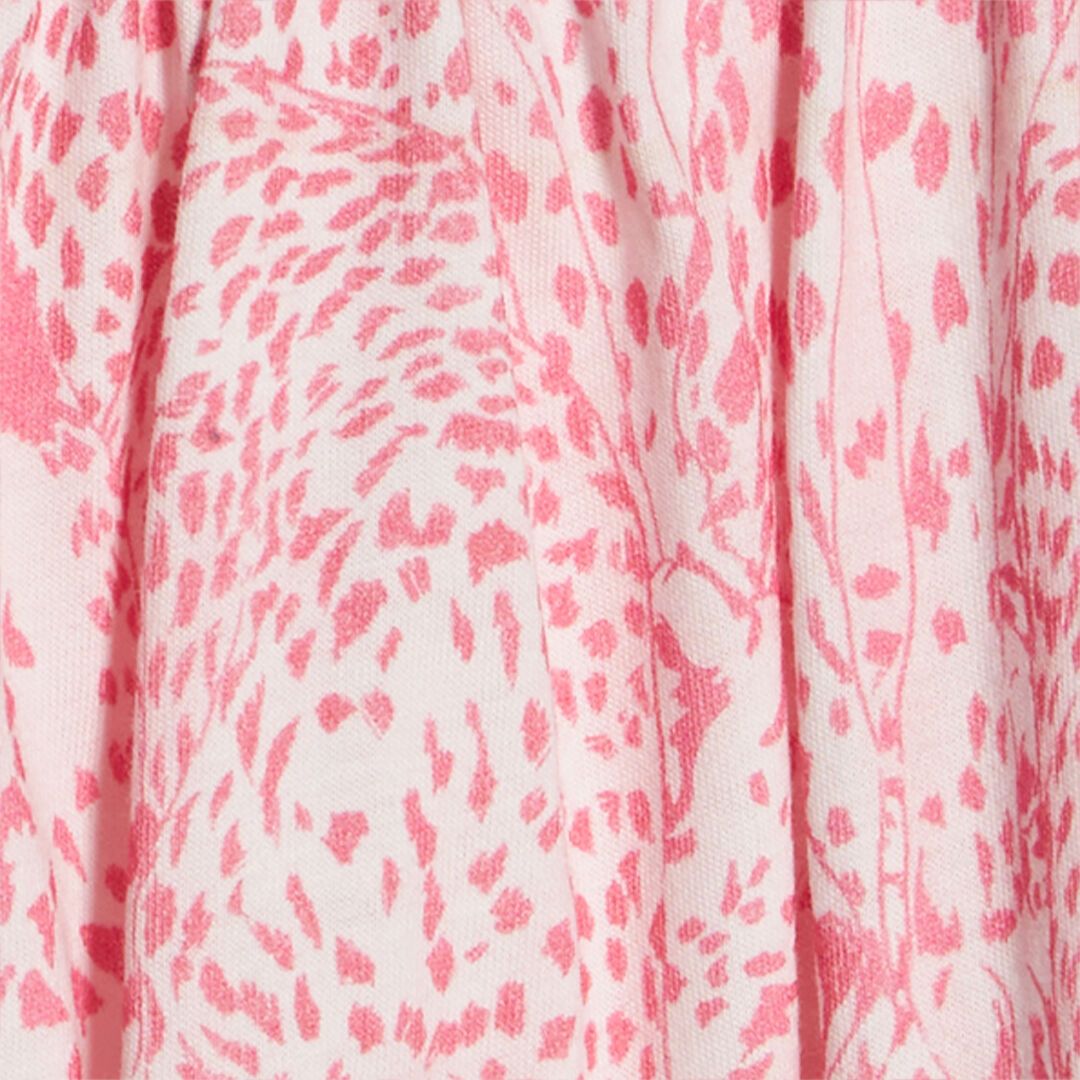 JU Vestido Con Falda Con Bordado Inglés Y Estampado MILKY WHITE/PINK UJT10N-JD001