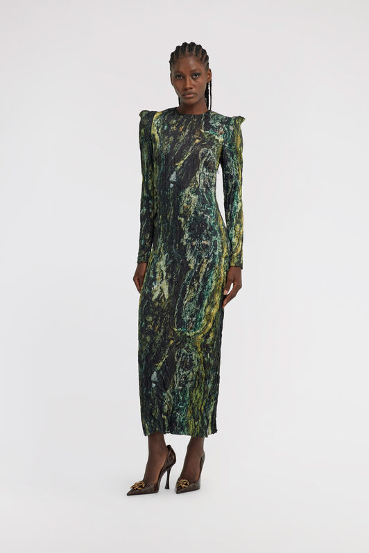 RC Marble print long Dress RC Marble print long Dress Verde oscuro TWT106-7NN20