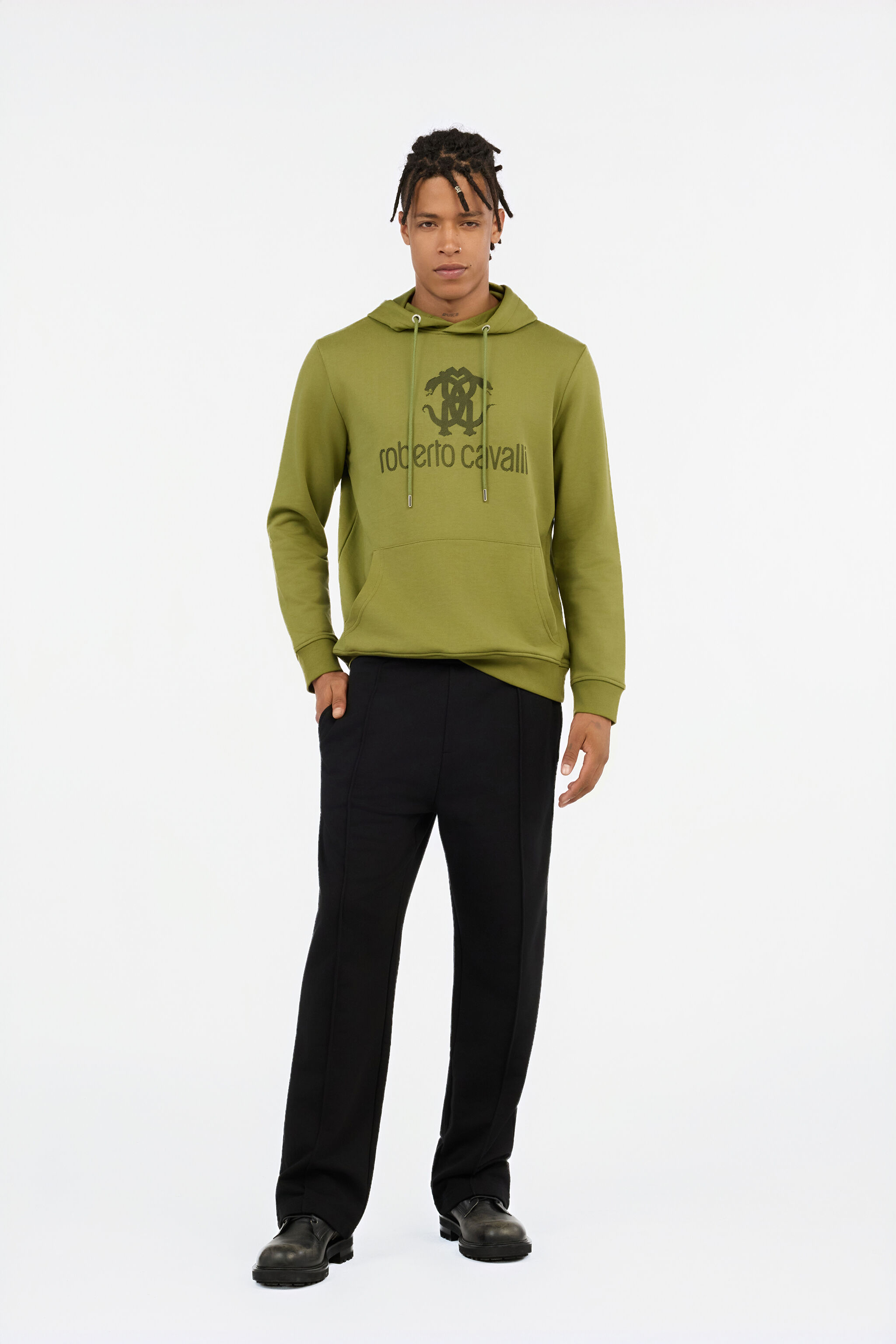 RC Green Sweatshirt Hoodie With Logo GREEN OLIVE QOT68A-CFU50