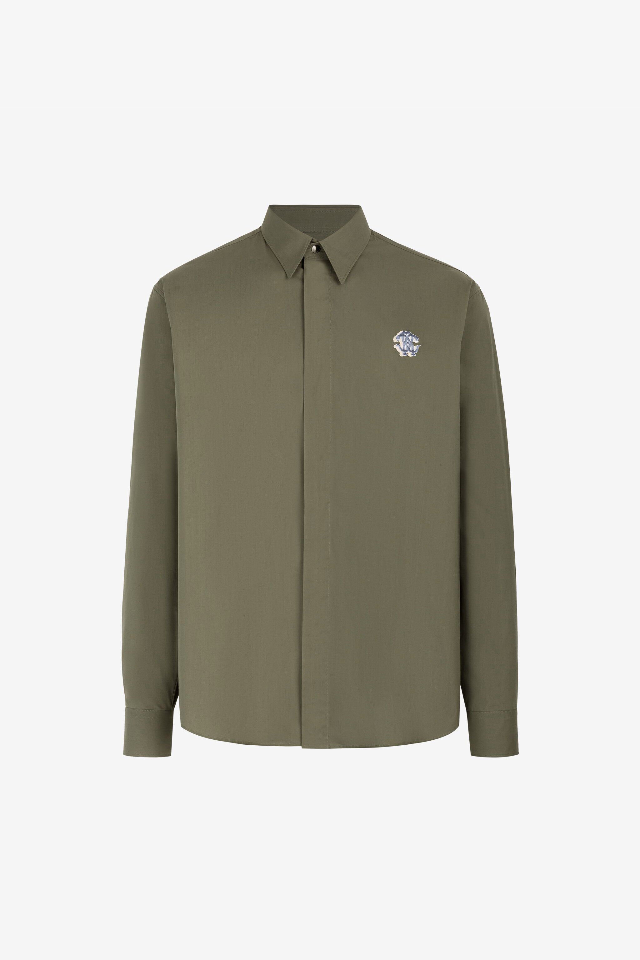 RC Embroidered-logo cotton shirt Green RRT710-CH061