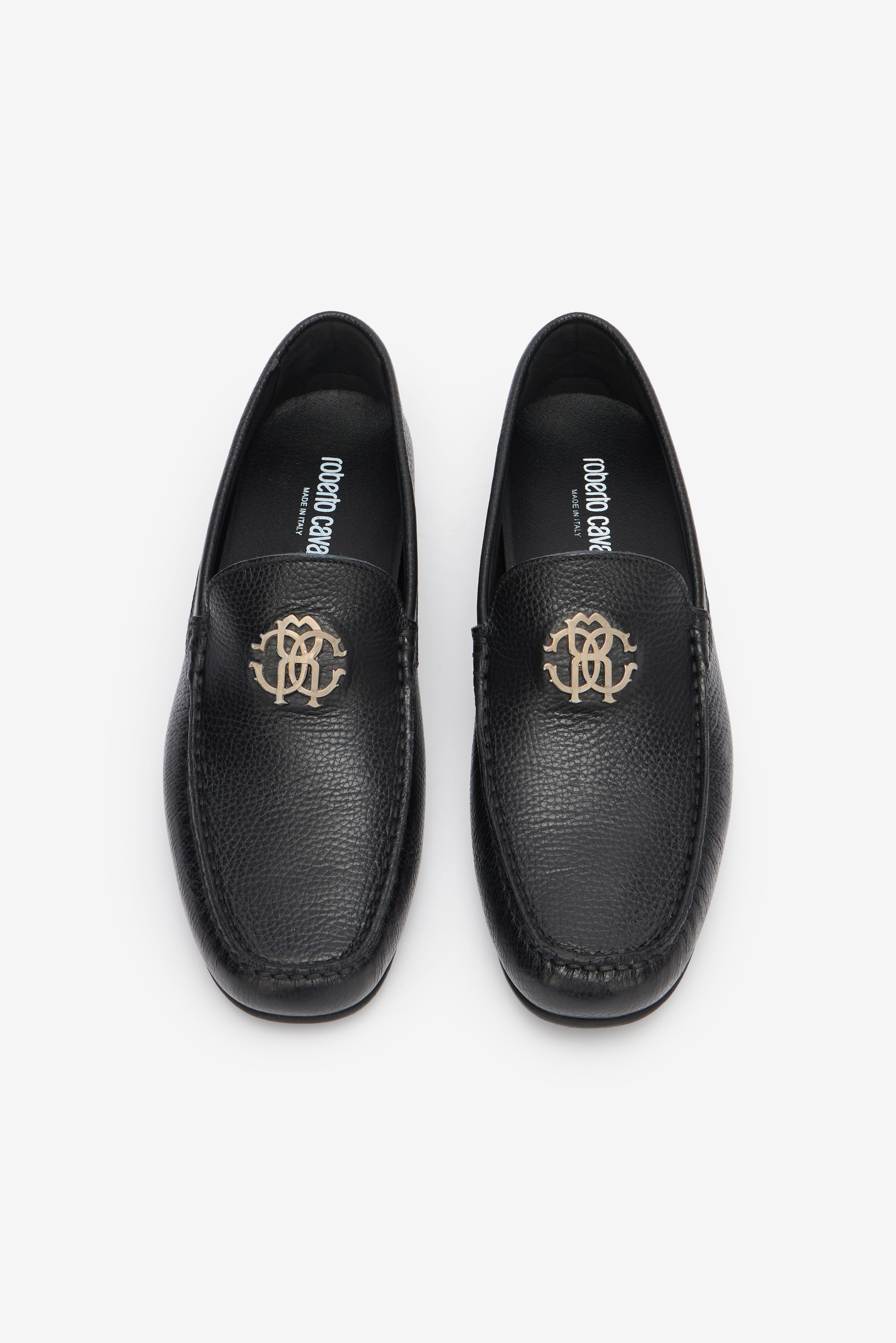 RC Mocassini Effetto Martellato Con Monogram RC Nero POS00G-PI001