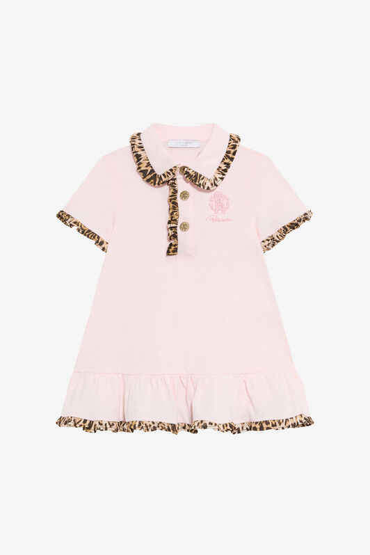 JU Baby Pink Dress with Jaguar Skin Inserts BABY ROSE VJT108-JD001