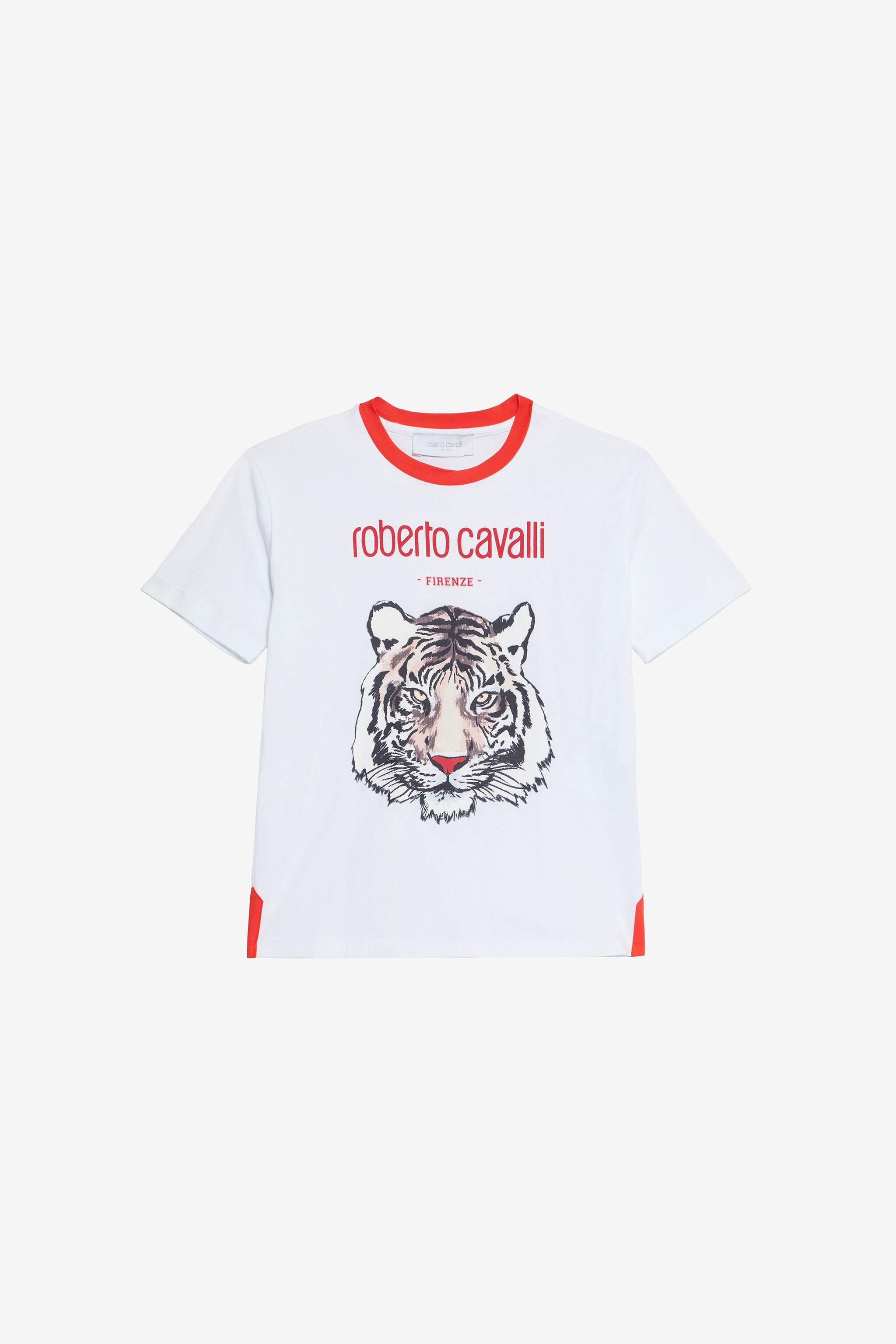 JU Optical White T-Shirt with Tiger Print OPTICAL WHITE VJT60J-JD001