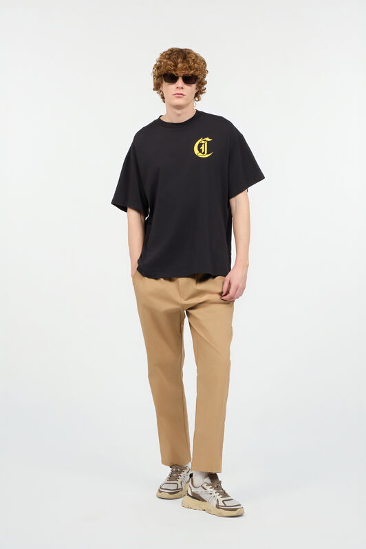 JC Cotton Pants With Front Logo Brown UFT005-UF019