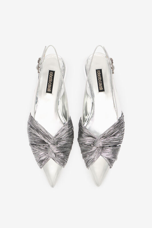 RC Metallic Leather Slingback Ballet Flats Silver TKS100-PZF01