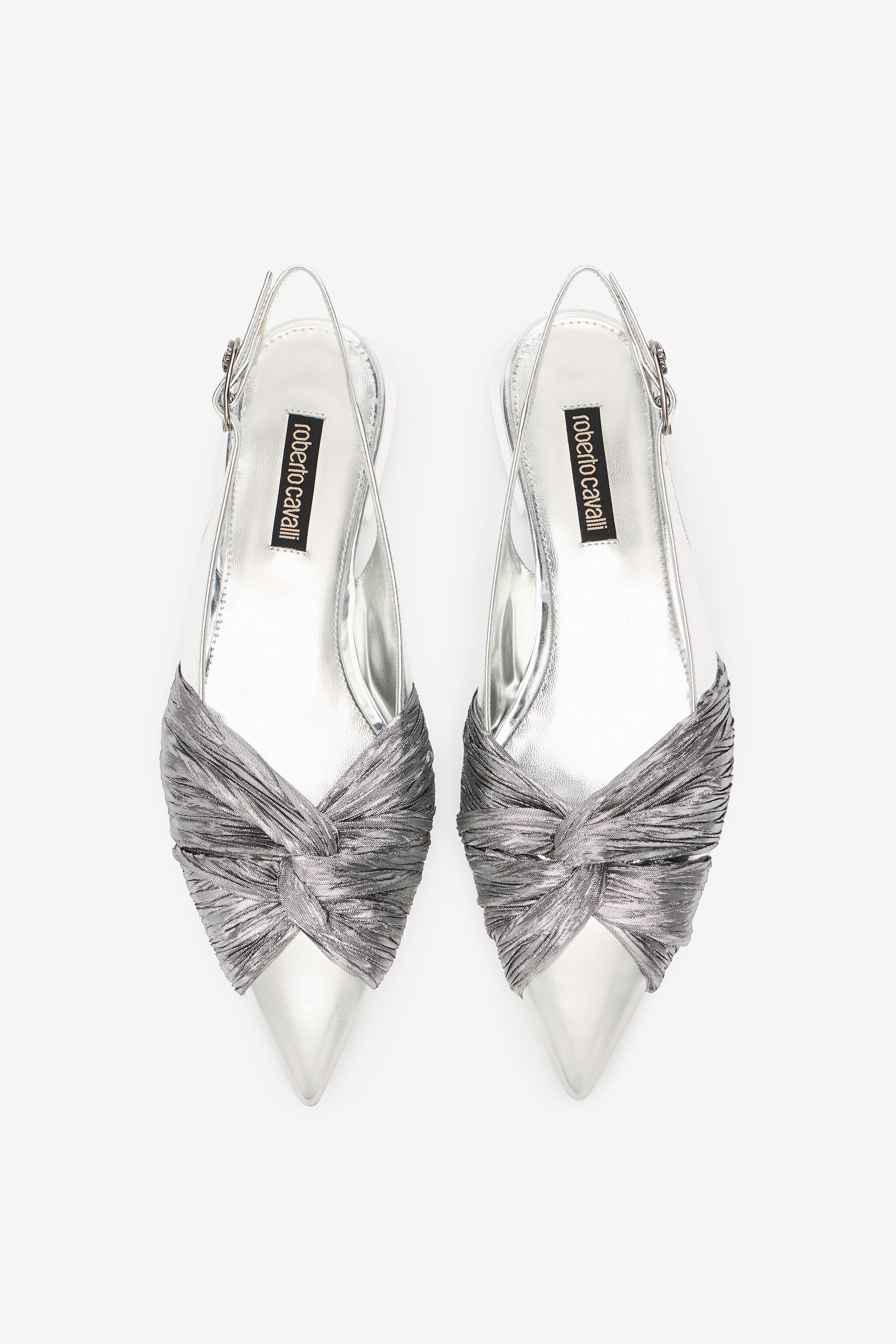 RC Metallic Leather Slingback Ballet Flats Silver TKS100-PZF01