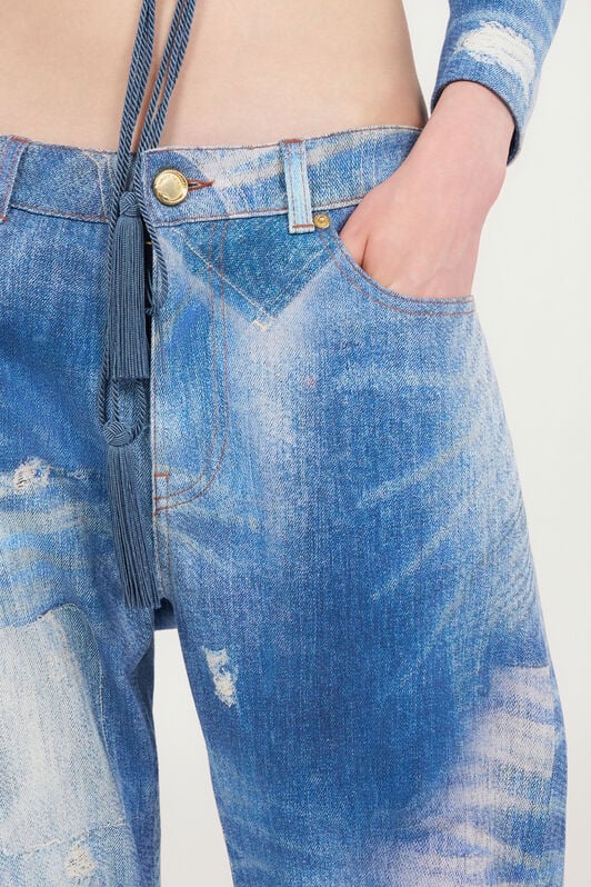RC Patchwork Denim Jeans DARK BLUE WQJ200-DAR71