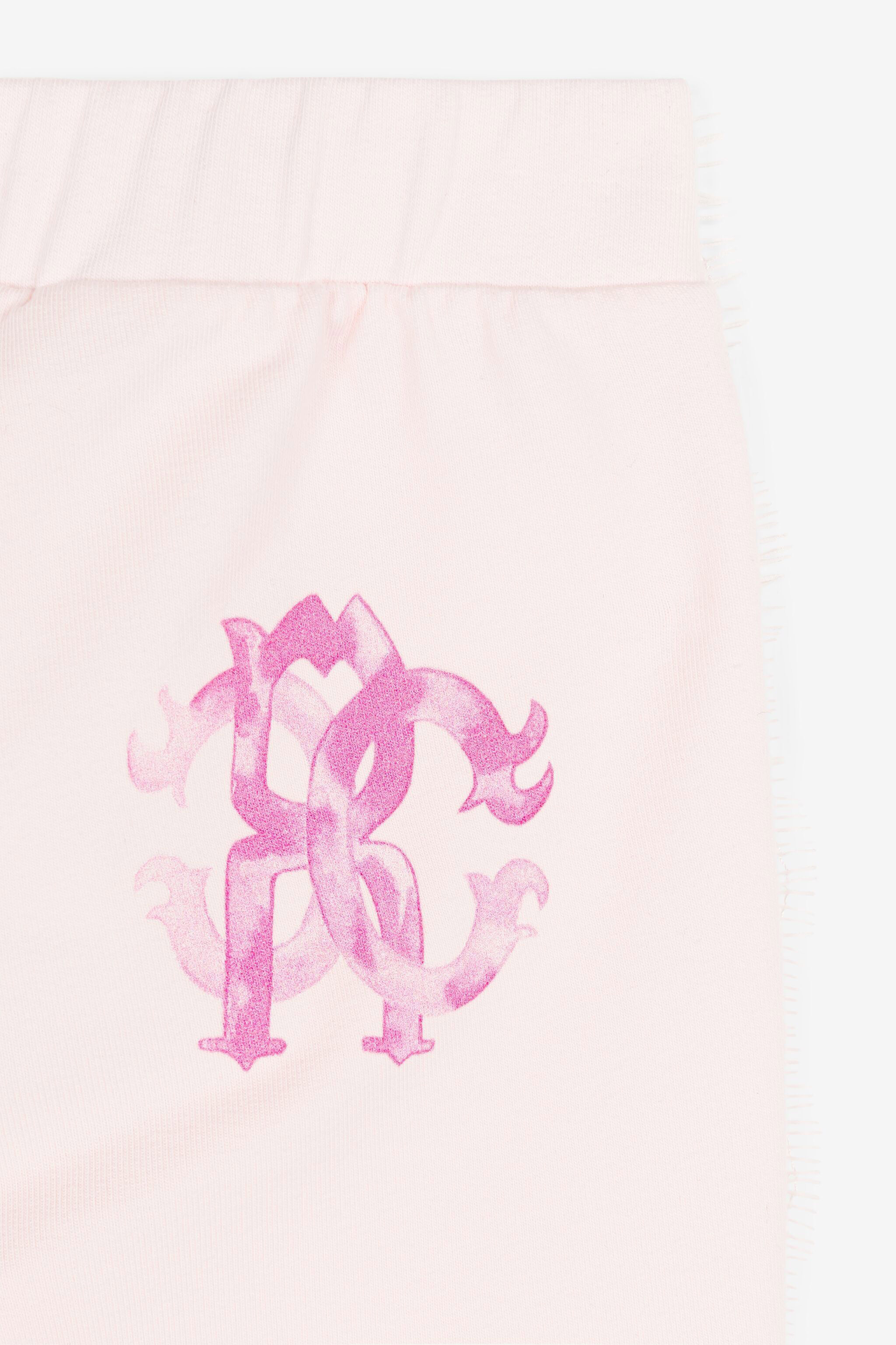 JU Monogram-print lace-trim track pants Pink QJT244-CF050