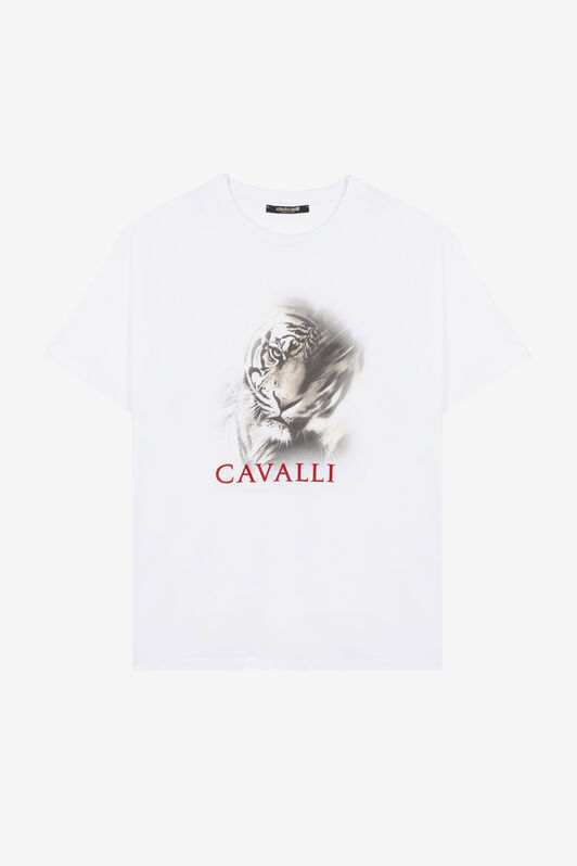 RC Tiger-Print Cotton T-Shirt White ORT61K-JD060