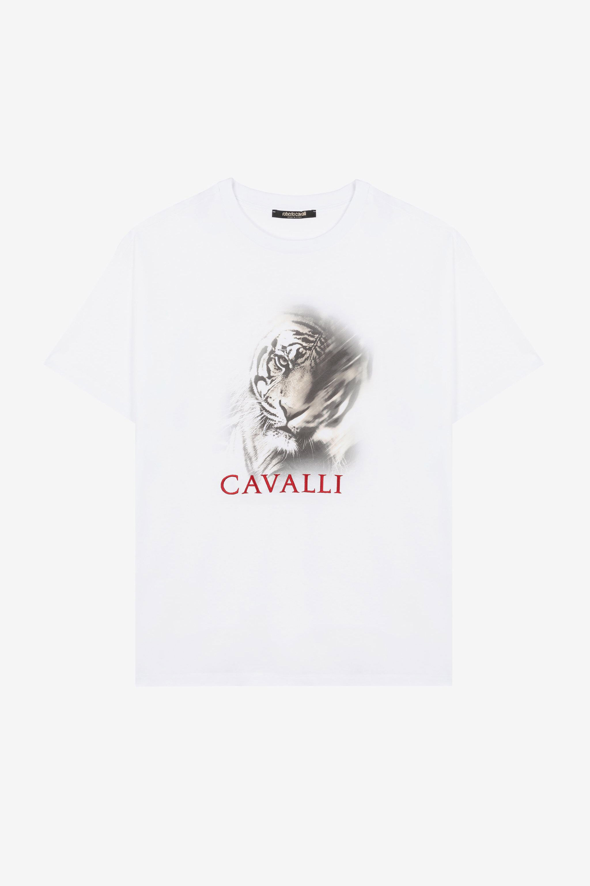 RC Tiger-Print Cotton T-Shirt White ORT61K-JD060