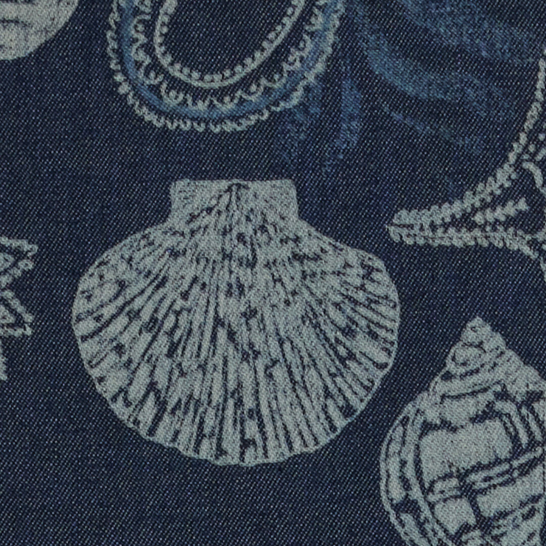 JU Abito In Cotone Stampa Marina E Balza Blu scuro UJJ100-DYO39