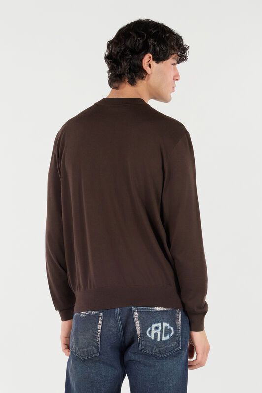 RC Wool Sweater with Winged Logo Brown VRM601-MQ015