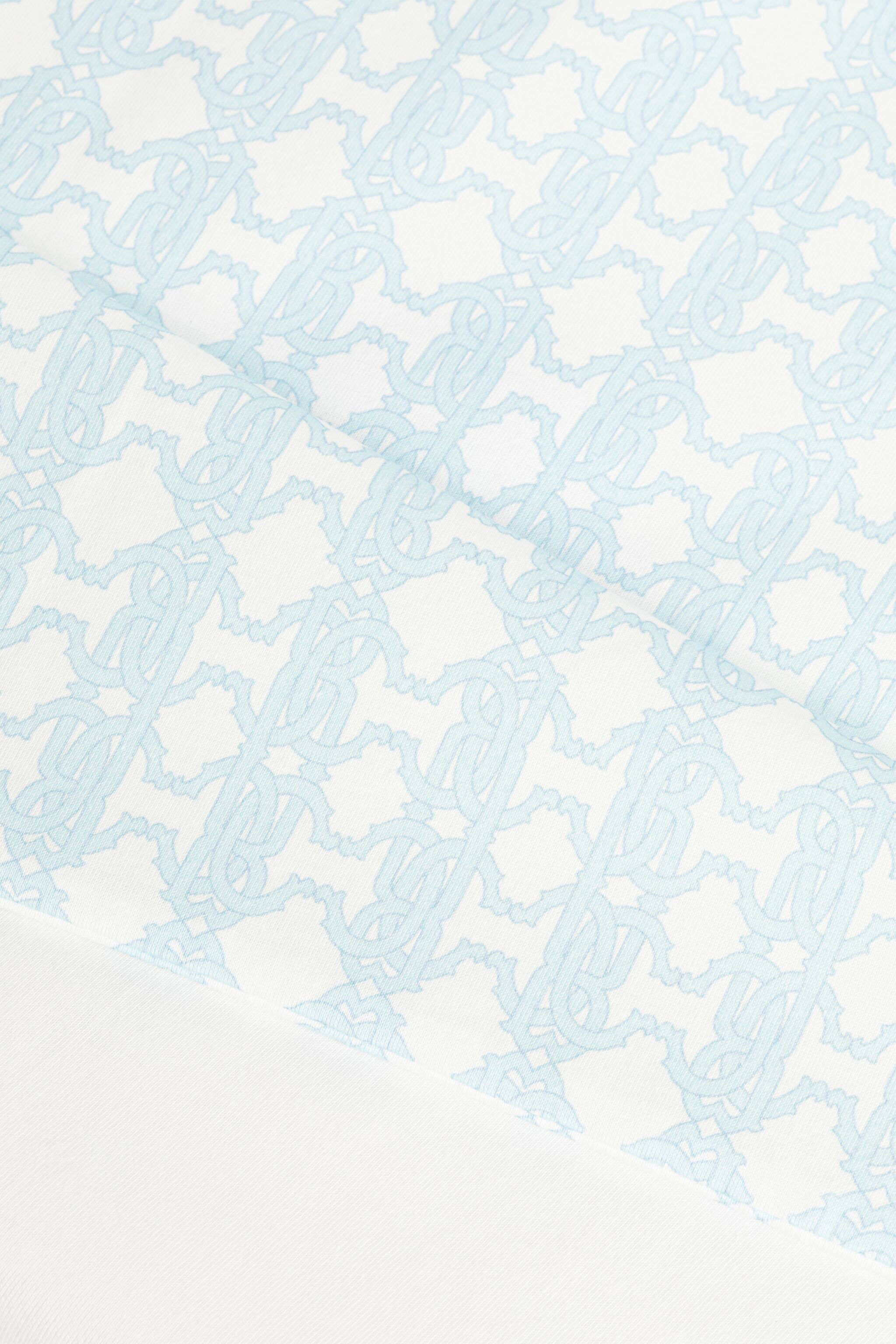JU RC Monogram-Print Baby Blanket Light blue RJT842-JFF66