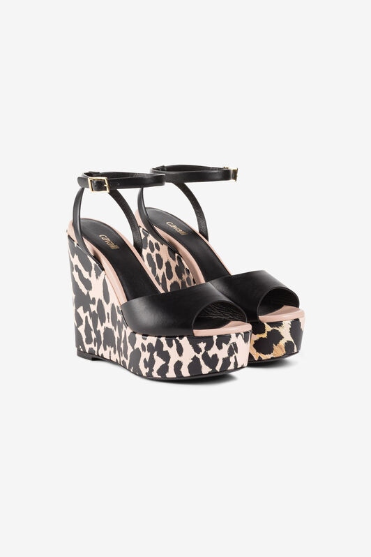 RC Queen Of Sicily-Print Wedge Sandals ST.QUEEN OF SIC./ORO OKS007-PZB13