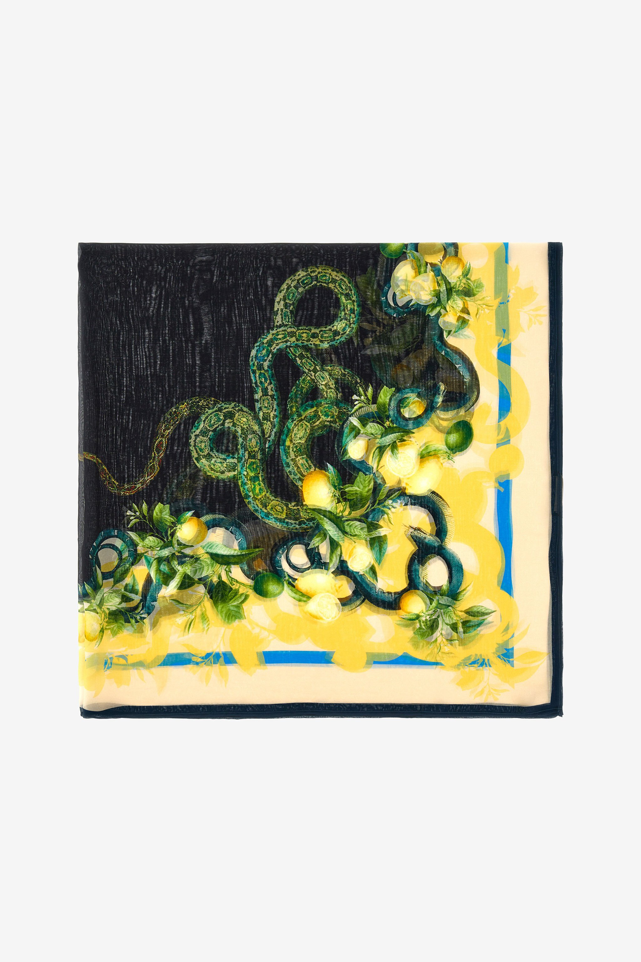 RC Lemon print scarf Black SYW032-CTL30