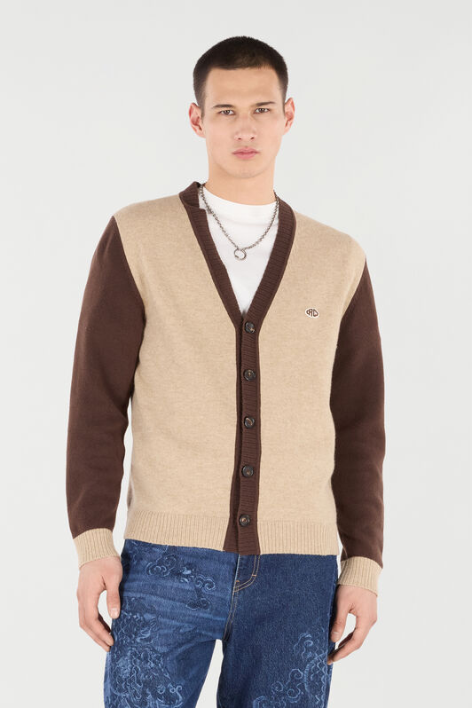 RC Cardigan Con Patch Monogram RC Marrone chiaro VRM670-MQ016
