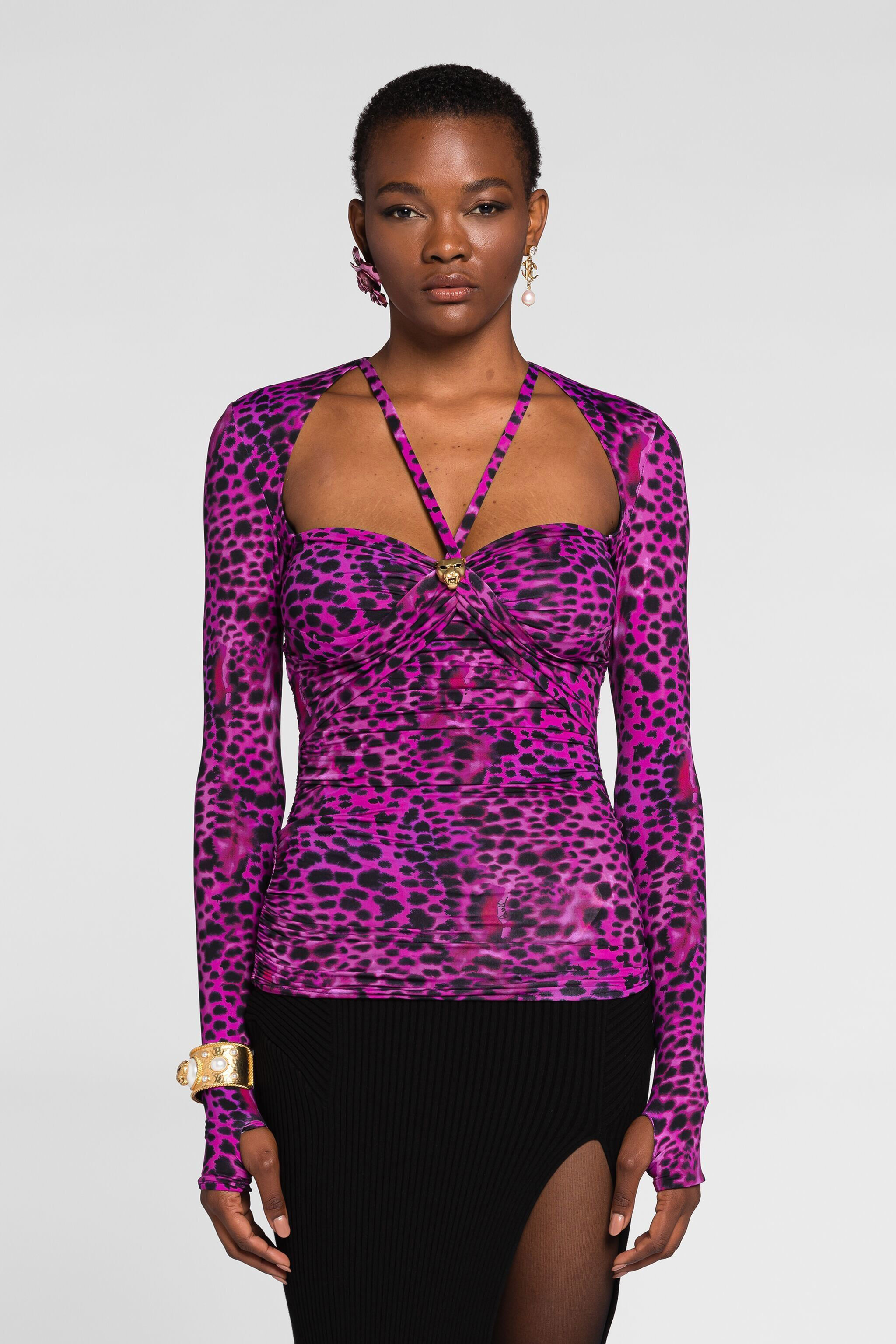 RC Langarm-Top Mit Murena-Print Lila QKT639-LNF50